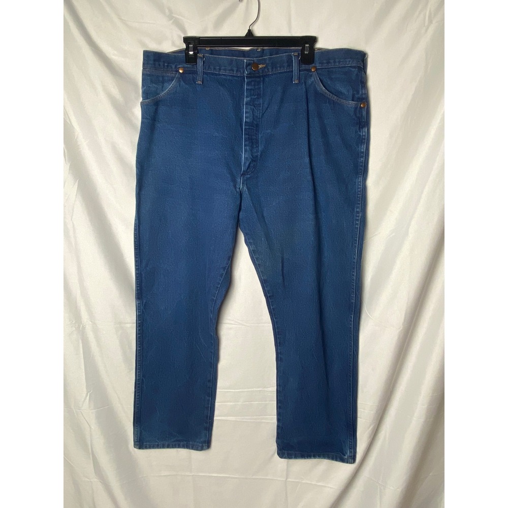 Wrangler Jeans Mens 44x32 Blue Denim‎ Relaxed Fit Classic Five Pocket USA Made